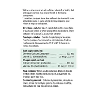 Jamieson Caplets de Calcium 500 mg + Vitamine D3 1 000 UI 90 caplets