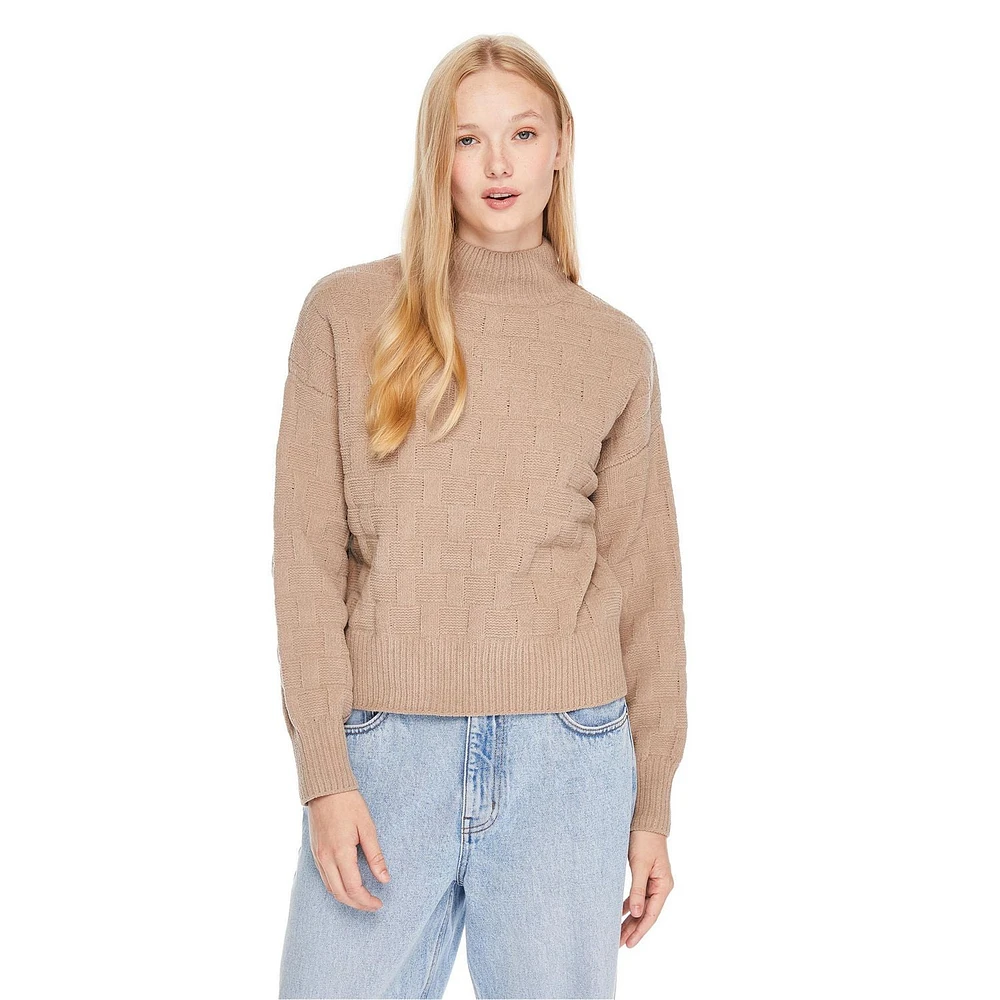 No Boundaries Women's Mock Neckline Sweater, Sizes XS-XXL