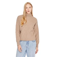 No Boundaries Women's Mock Neckline Sweater, Sizes XS-XXL