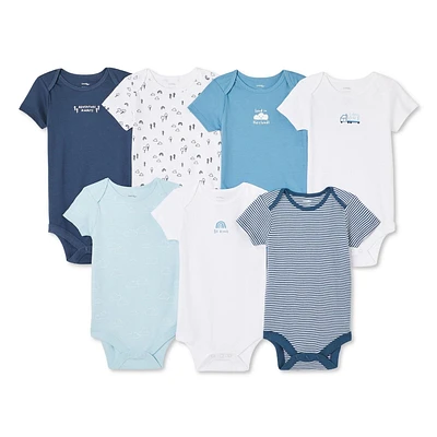 George Baby Boys' Bodysuit 7-Pack, Sizes 0-12 months