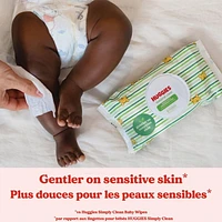 Lingettes pour bébés Huggies Natural Care pour peau sensible, NON PARFUMÉES, 3 recharges, total de 624 lingettes total de 624 lingettes