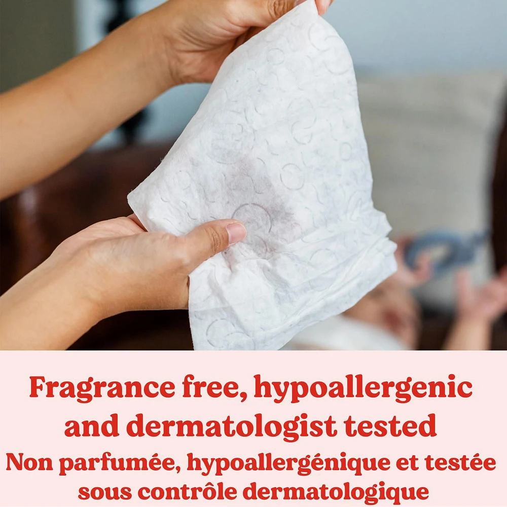 Lingettes pour bébés Huggies Natural Care pour peau sensible, NON PARFUMÉES, 3 recharges, total de 624 lingettes total de 624 lingettes