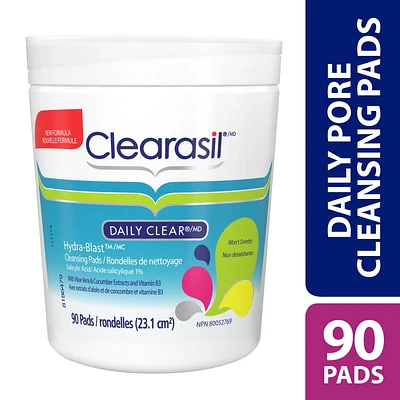 Clearasil Daily Clear Daily Pore Cleansing Pads, Acne Treatment, 90 pads