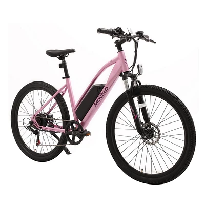 Movelo Electric Bicycle UL2849 certificated with 350W powerful motor&360Wh Removable Battery 27.5" Women mountain e-bike - Pink/Purple