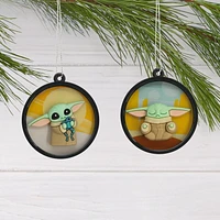 Hallmark Mini Christmas Ornaments (Star Wars: The Mandalorian Grogu Scenes Shatterproof), Set of 4