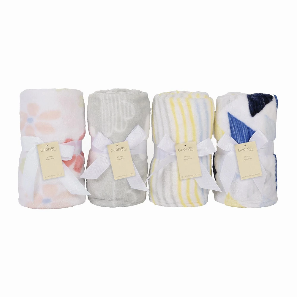 George Baby Stripe Plush Blanket