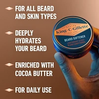 King C. Gillette Beard Softener, beard balm with argan oil for beard softening and deep conditioning, 100ML