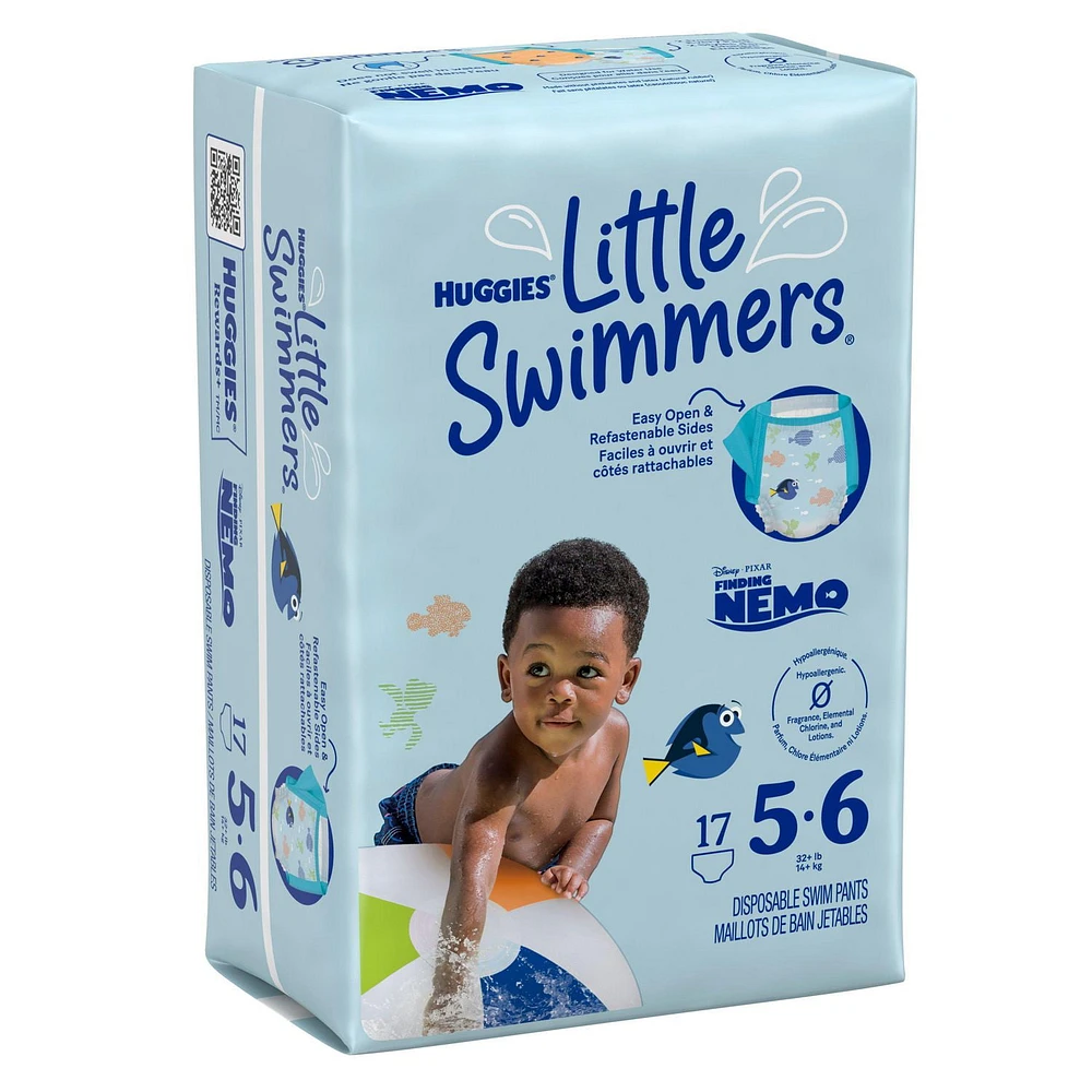 Couches de bain jetables Huggies Little Swimmers, tailles 3 à 6, paquet de 17 à 20