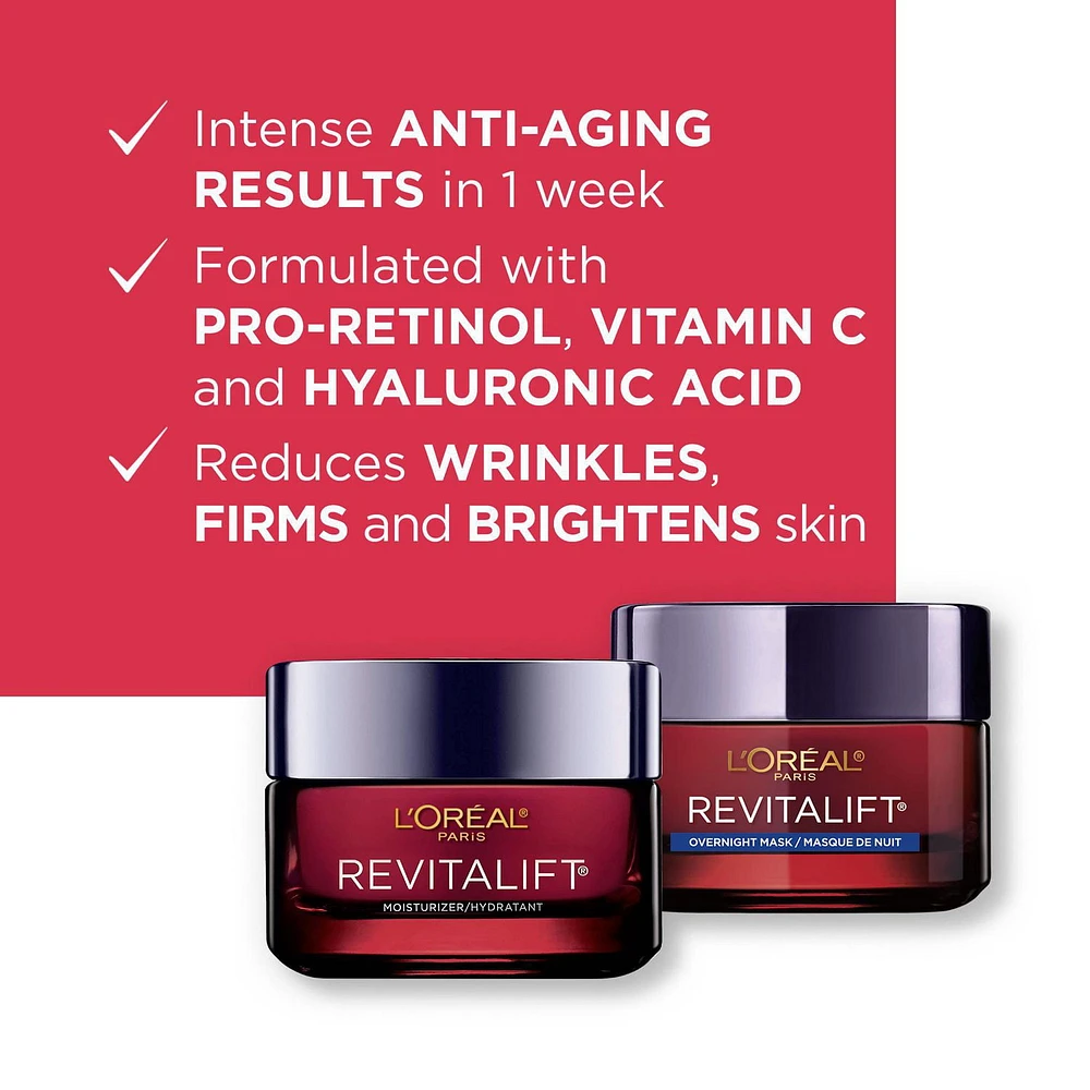 Anti-Aging Moisturizers with Pro-Retinol, Vitamin C + Hyaluronic Acid, Face Cream, 2x50 mL, Day & Night