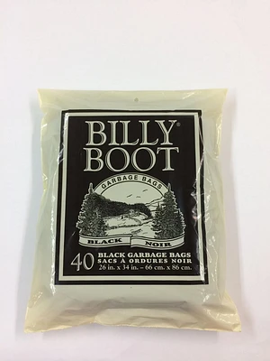 Billy Boot Black Garbage Bags 26 x 34, 40  Strong black garbage bags