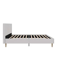 DHP Andrea Tufted Upholstered Platform Bed, Full, Gray Linen