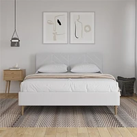 DHP Andrea Tufted Upholstered Platform Bed, Full, Gray Linen