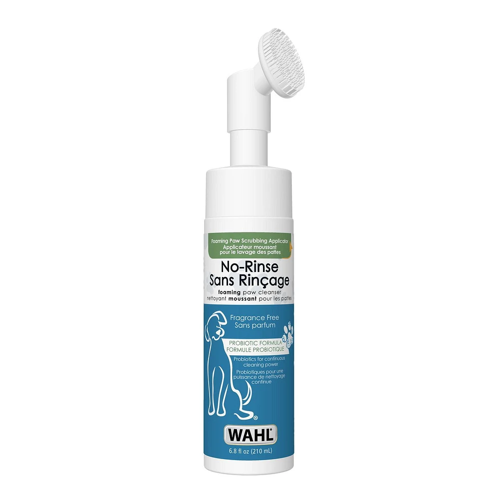 Wahl Probiotic Paw Cleaner – Solution moussante sans rinçage avec brosse, aloès et flocons d'avoine pour des pattes de chien propres et hydratées – Modèle 58549 Nettoyant pour pattes de chien