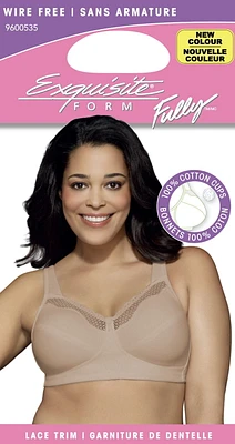 Exquisite Form #9600535 Soutien-gorge entièrement en coton à bonnets souples, dentelle, sans fil Tailles Desponibles 38C