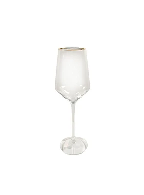 FRAÎCHE Holiday Gold Rim Wine Glasses, 4 pack, Made of glass, With Gold Rim, Wine Glass 4PK, FRAICHE