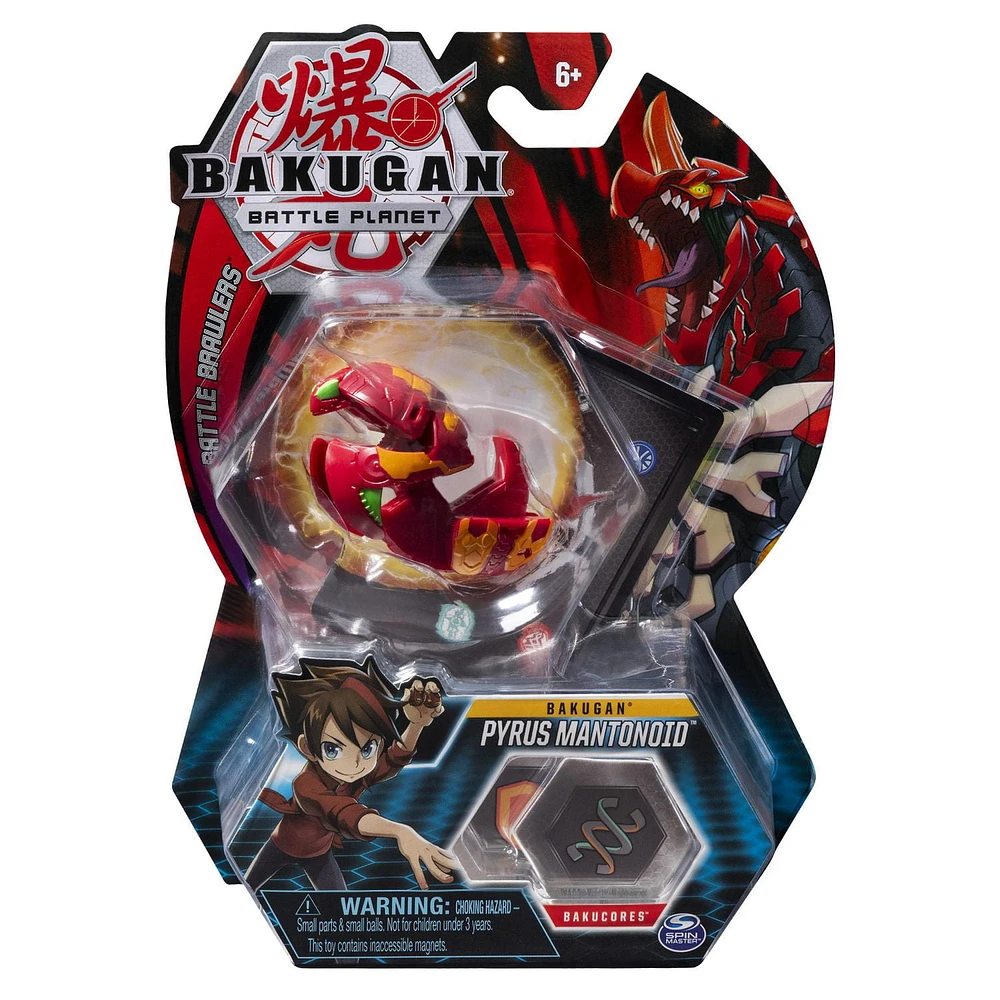 Bakugan, Pyrus Mantonoid, 2-inch Tall Collectible Transforming Creature, for Ages 6 and Up