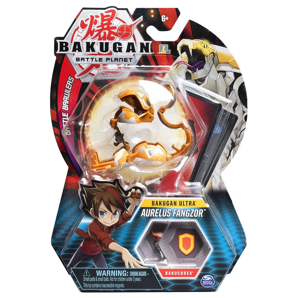 Bakugan Ultra, Aurelus Fangzor, 3-inch Tall Collectible Transforming Creature, for Ages 6 and Up