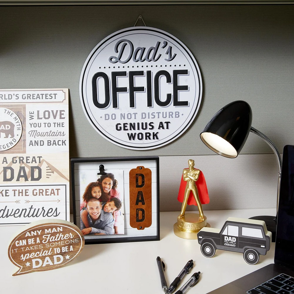 Way To Celebrate Father's Day Round Embossed Metal Sign