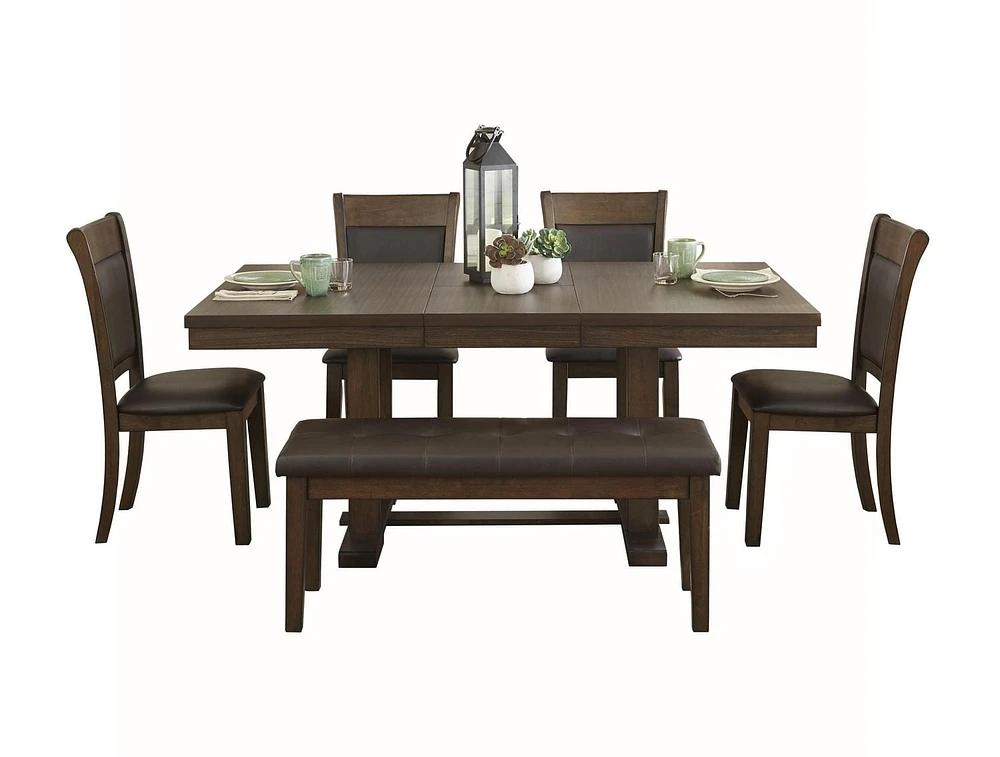 Topline Home Furnishings Dark Brown Dining Bench