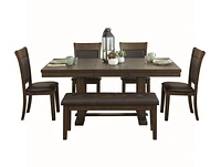 Topline Home Furnishings Dark Brown Dining Bench