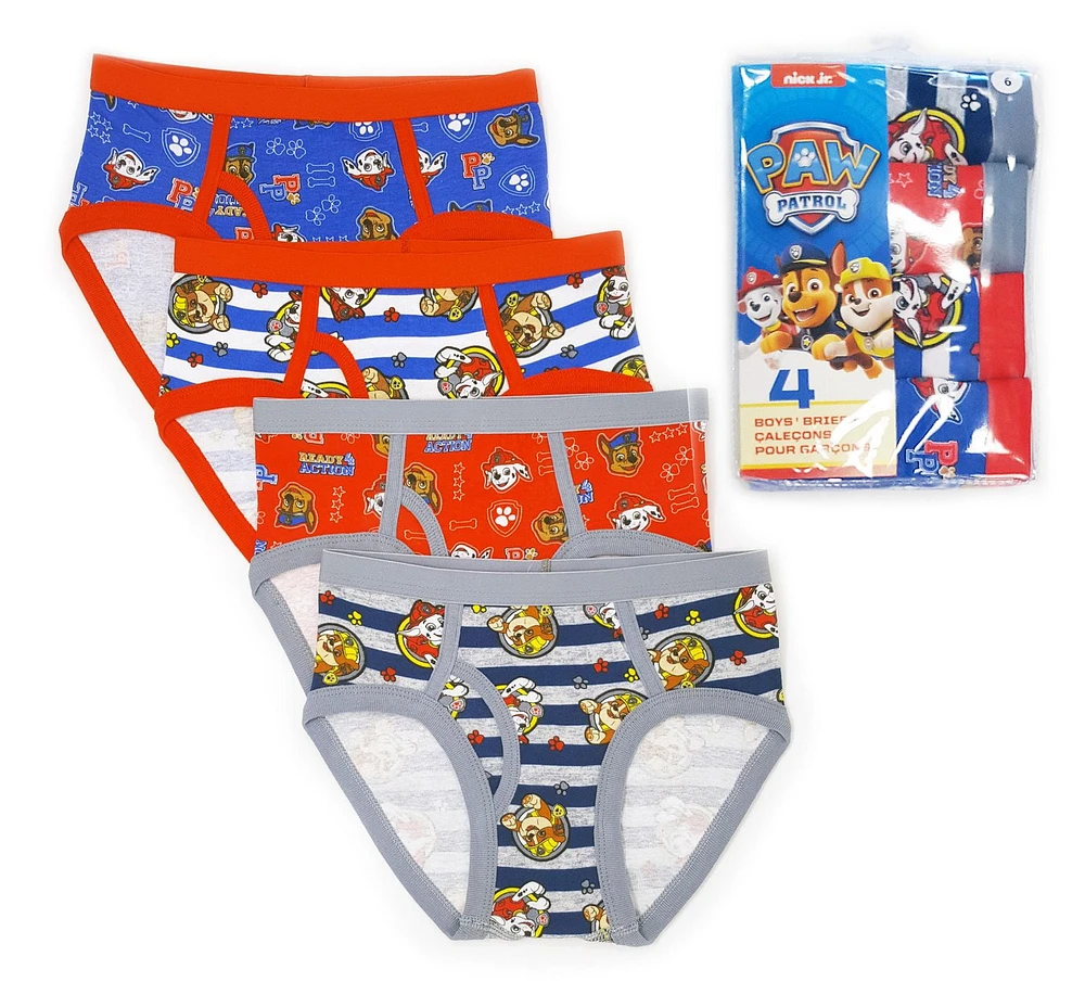 Paw Patrol Boy's 4-Pack Briefs, Sizes 2T to 5T