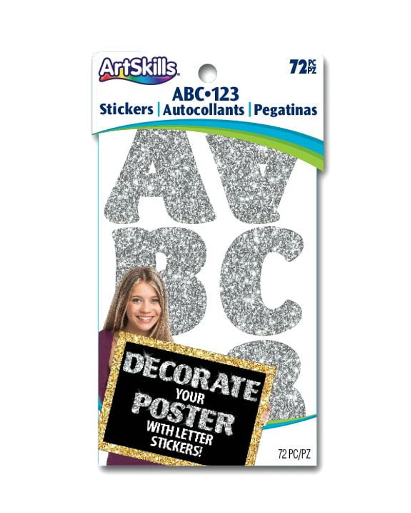 ARTSKILLS Glitter Silver Letter Posters