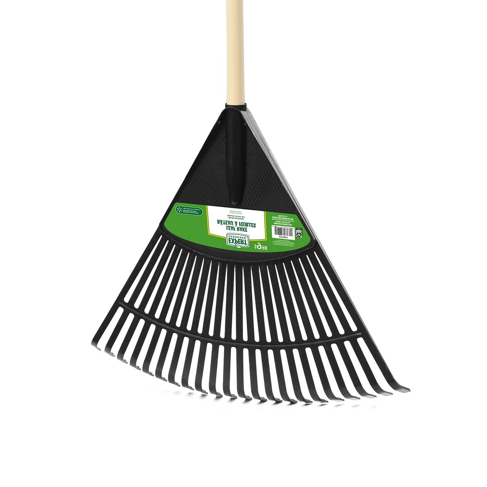 Expert Gardener 22-Tine Poly Leaf Rake, Quickly gather leaves