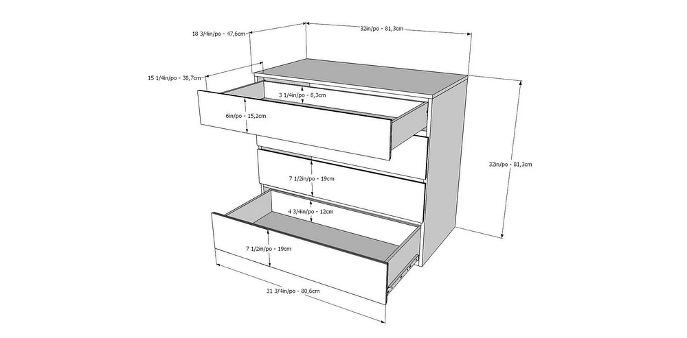 Nexera Paris 4-Drawer Chest, White