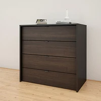 Nexera Opaci-T 4-Drawer Chest, Black and Ebony