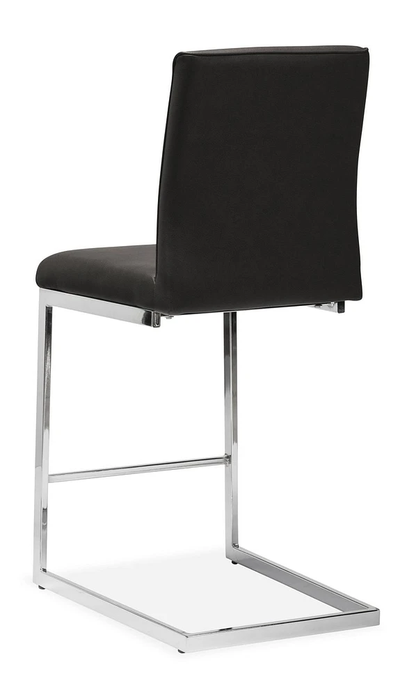 Topline Home Furnishings Black Leather Floating Counter-height Chair