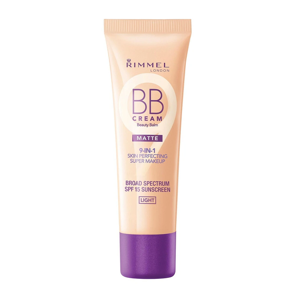 Rimmel BB Cream Matte, minimises the appearance of pores, mattifies & controls shine, for an all-day coverage, 100% Cruelty-Free, Skin perfecting makeup