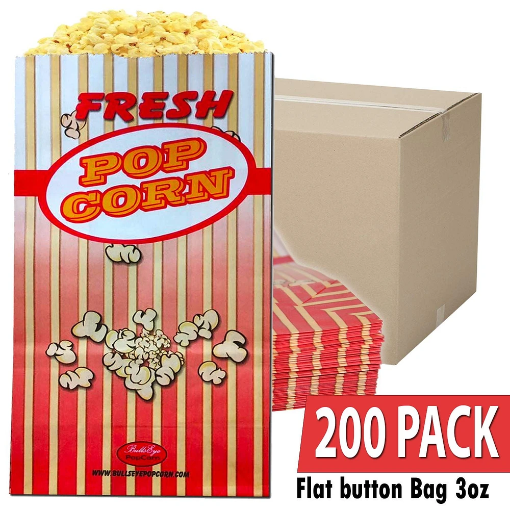 BullsEye Popcorn Bags 3 oz - 200 PACK