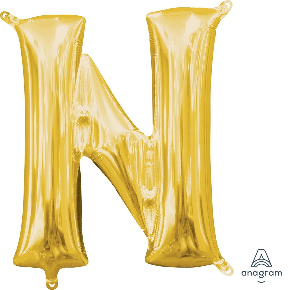 Anagram International Party-Eh! Gold Letter N Balloon, All Ages