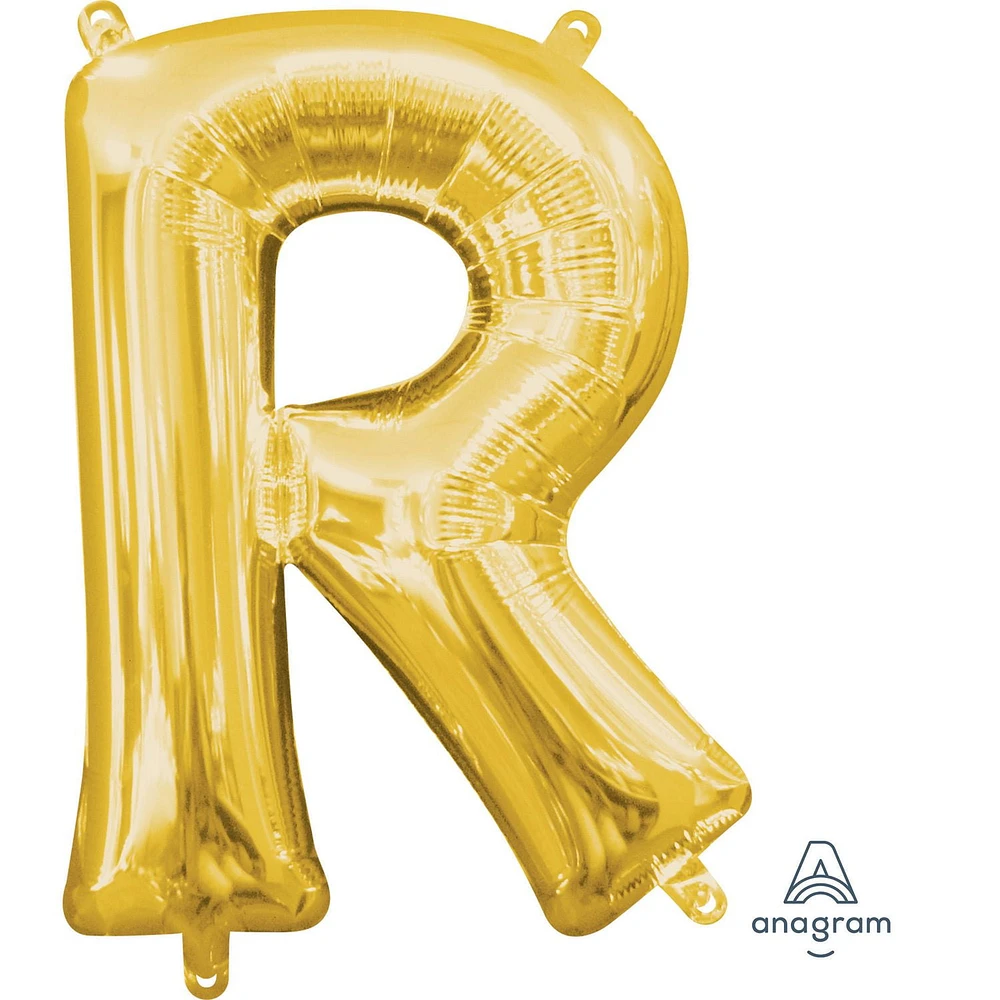 Anagram International Party-Eh! Gold Letter R Balloon, All Ages