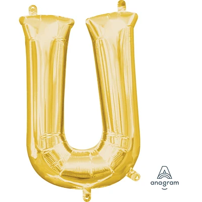 Anagram International Party-Eh! Gold Letter U Balloon, All Ages