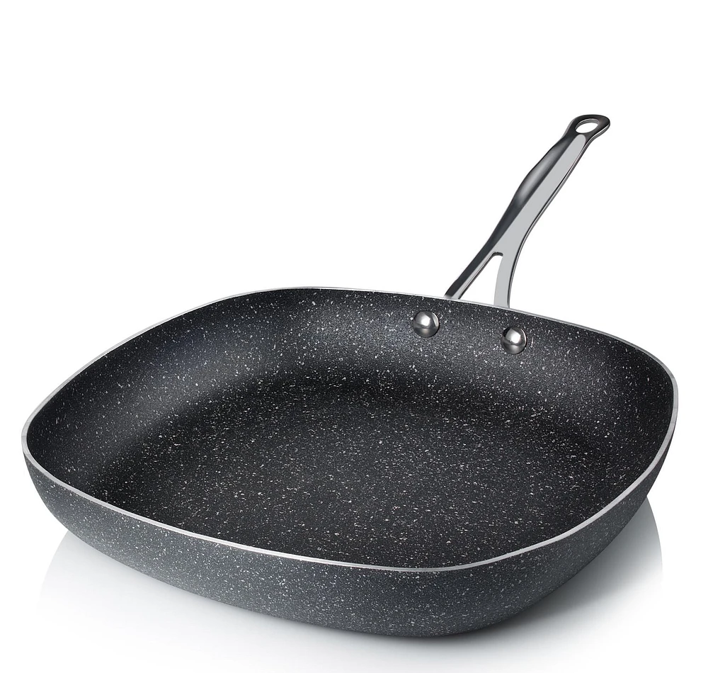 GraniteStone Shallow Square Pan, Non-stick, No-warp, Mineral-enforced Cookware PFOA-Free As Seen On TV (12-inch)