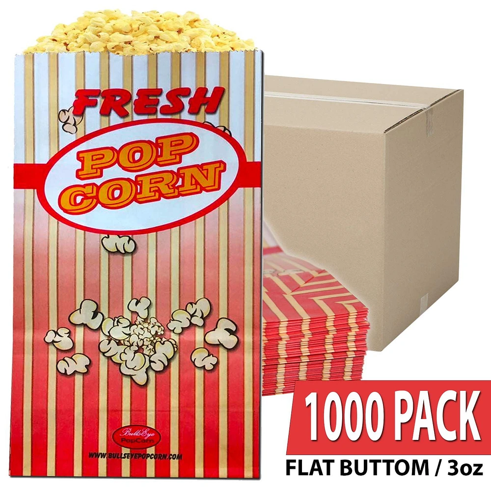 BullsEye Popcorn Bags 3 oz - 1000 PACK