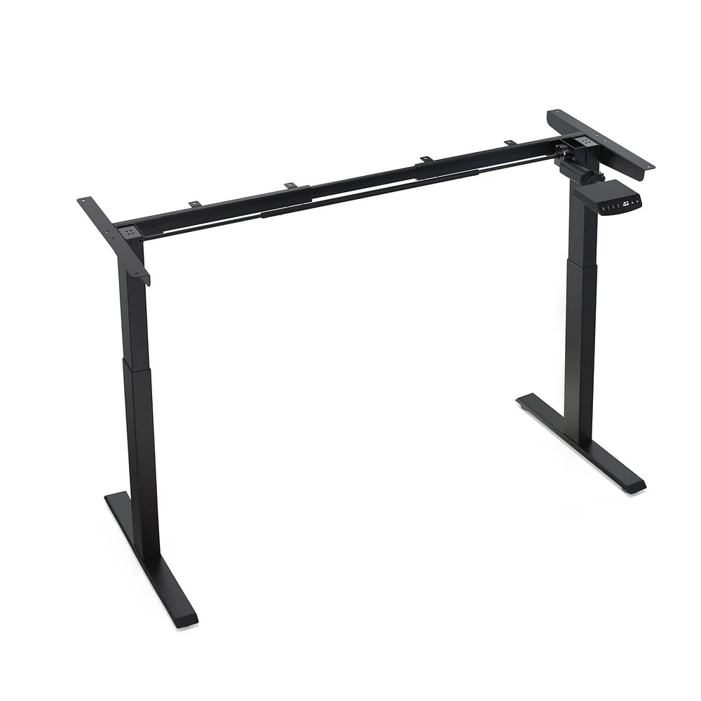 Hi5 Electric Height Adjustable Standing Desks with Rectangular Tabletop (47.25" x 24"/120 x 60cm), Black Top/Black Frame