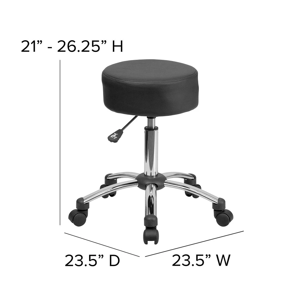 Medical Ergonomic Stool with Chrome Base