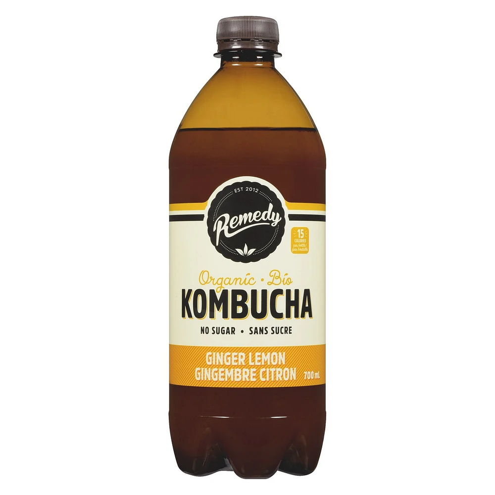 Remedy Organic Ginger Lemon Kombucha, 700 mL