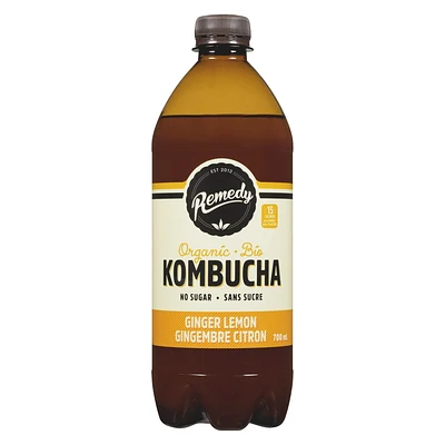 Remedy Organic Ginger Lemon Kombucha, 700 mL