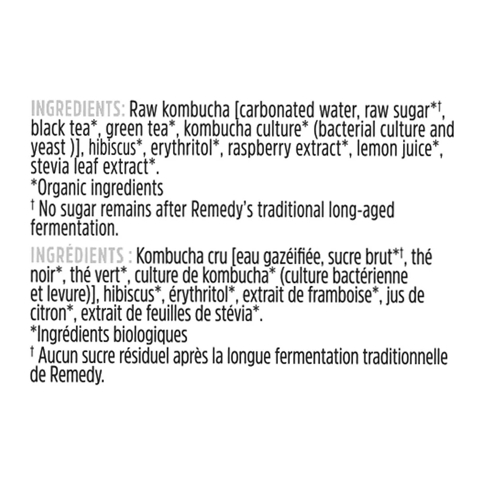 Remedy Organic Raspberry Lemonade Kombucha, 700 mL