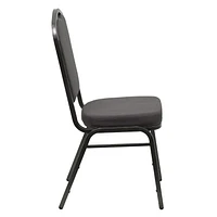 Flash Furniture Hercules Series Crown Back Stacking Banquet Chair in Gray Fabric