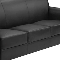 HERCULES Diplomat Series Black Leather Sofa