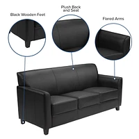 HERCULES Diplomat Series Black Leather Sofa