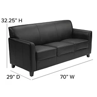 HERCULES Diplomat Series Black Leather Sofa