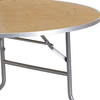 48'' Round HEAVY DUTY Birchwood Folding Banquet Table with METAL Edges