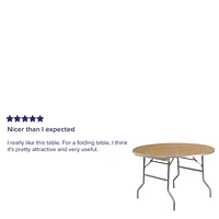 48'' Round HEAVY DUTY Birchwood Folding Banquet Table with METAL Edges