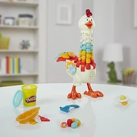 Play-Doh Animal Crew Cluck-a-Dee Feather Fun Chicken Toy Farm Animal Playset with 4 Non-Toxic Play-Doh Colors