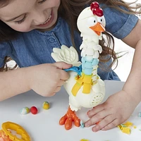 Play-Doh Animal Crew Cluck-a-Dee Feather Fun Chicken Toy Farm Animal Playset with 4 Non-Toxic Play-Doh Colors